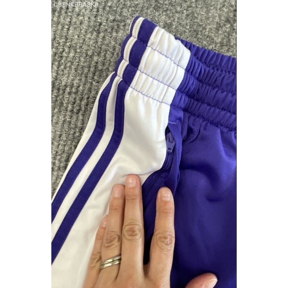 Adidas Women's Adibreak Snap Track Pants Purple White 3-Stripe Tearaway Sz XS - Picture 9 of 10
